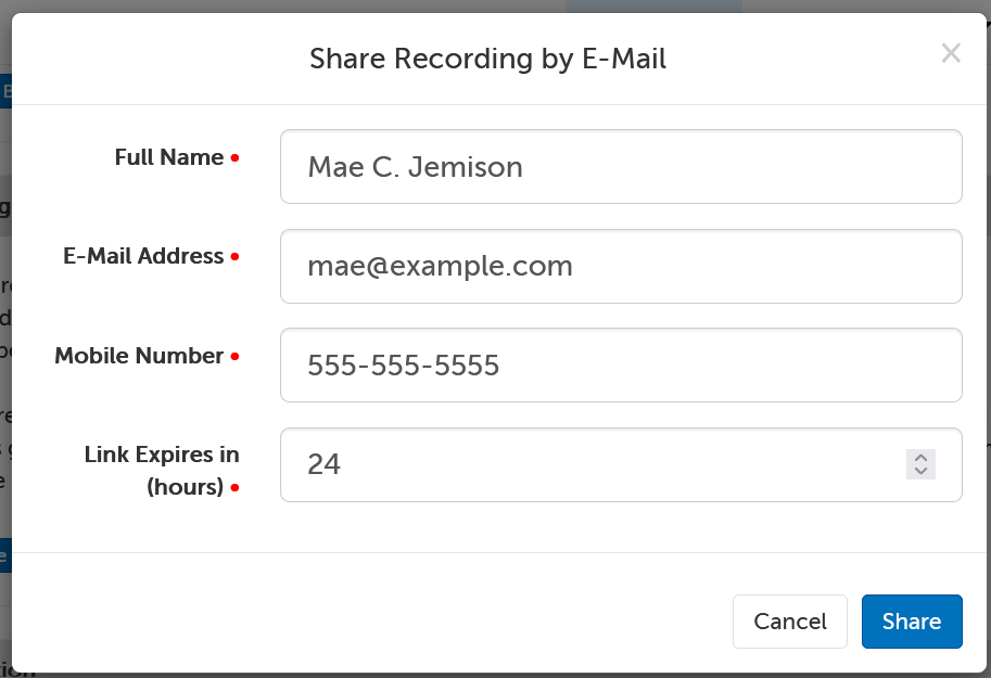 Share information requirements