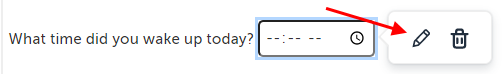Edit icon for Time question